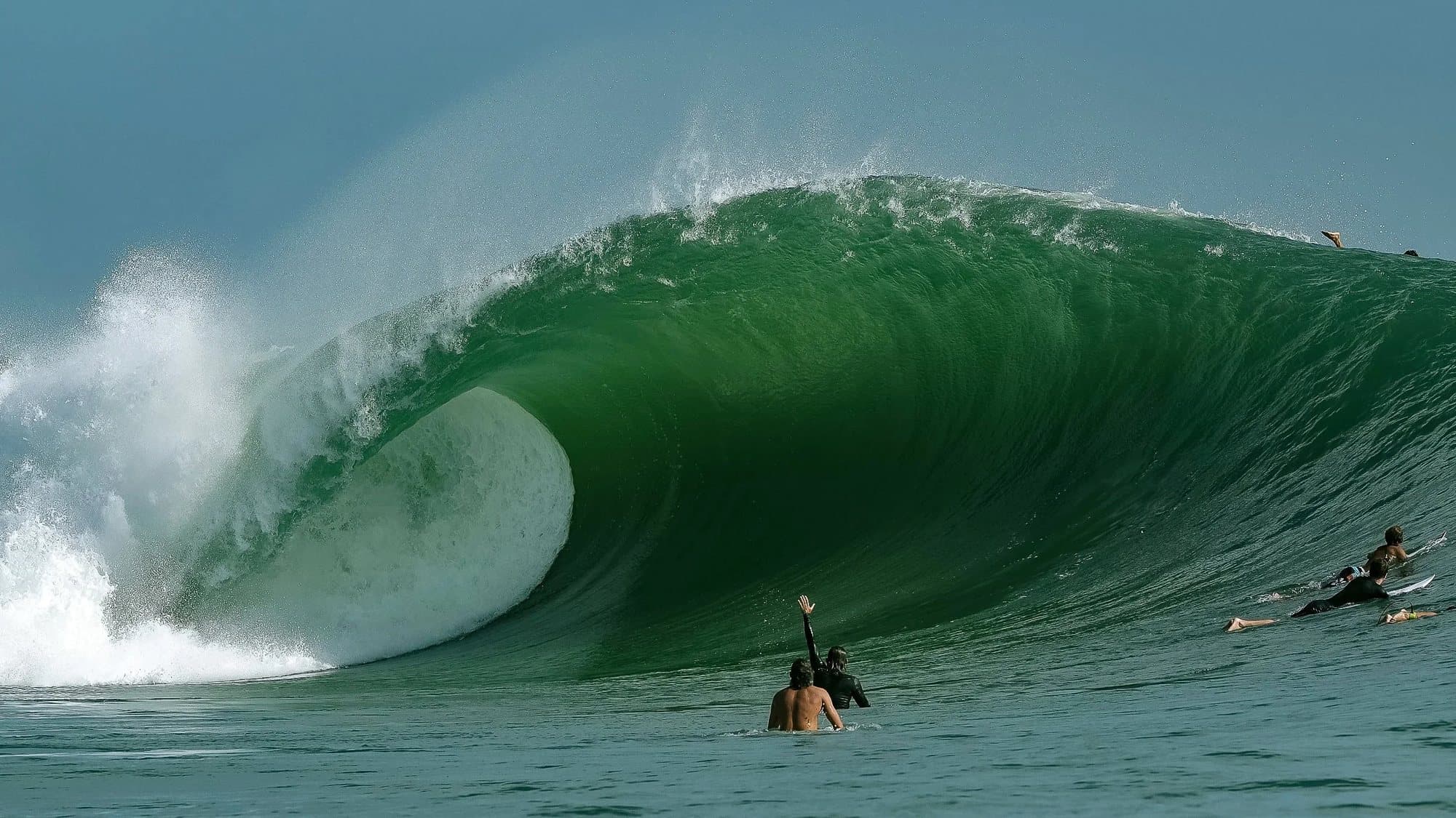 A hollow green wave at Salsa Brava, Costa Rica, where Jacob learned to surf.